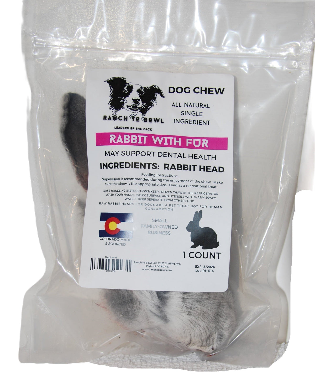 Ranch to Bowl Frozen Rabbit Head