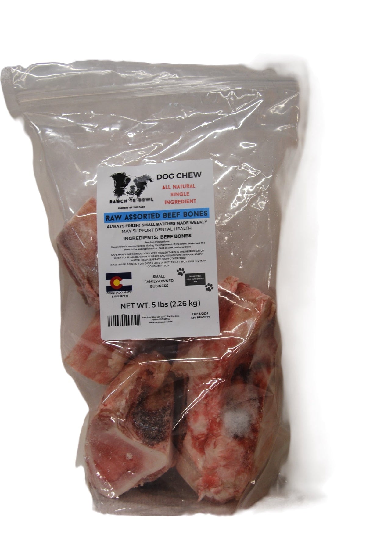 Ranch to Bowl Raw Frozen Beef Assorted Bones