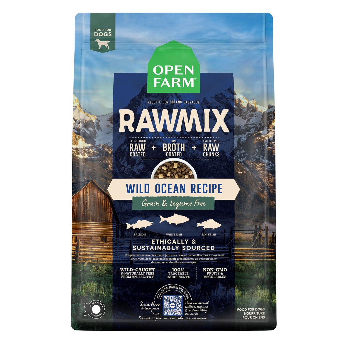 Open Farm Dog Grain Free RAw Mix Wild Ocean 20 Lbs