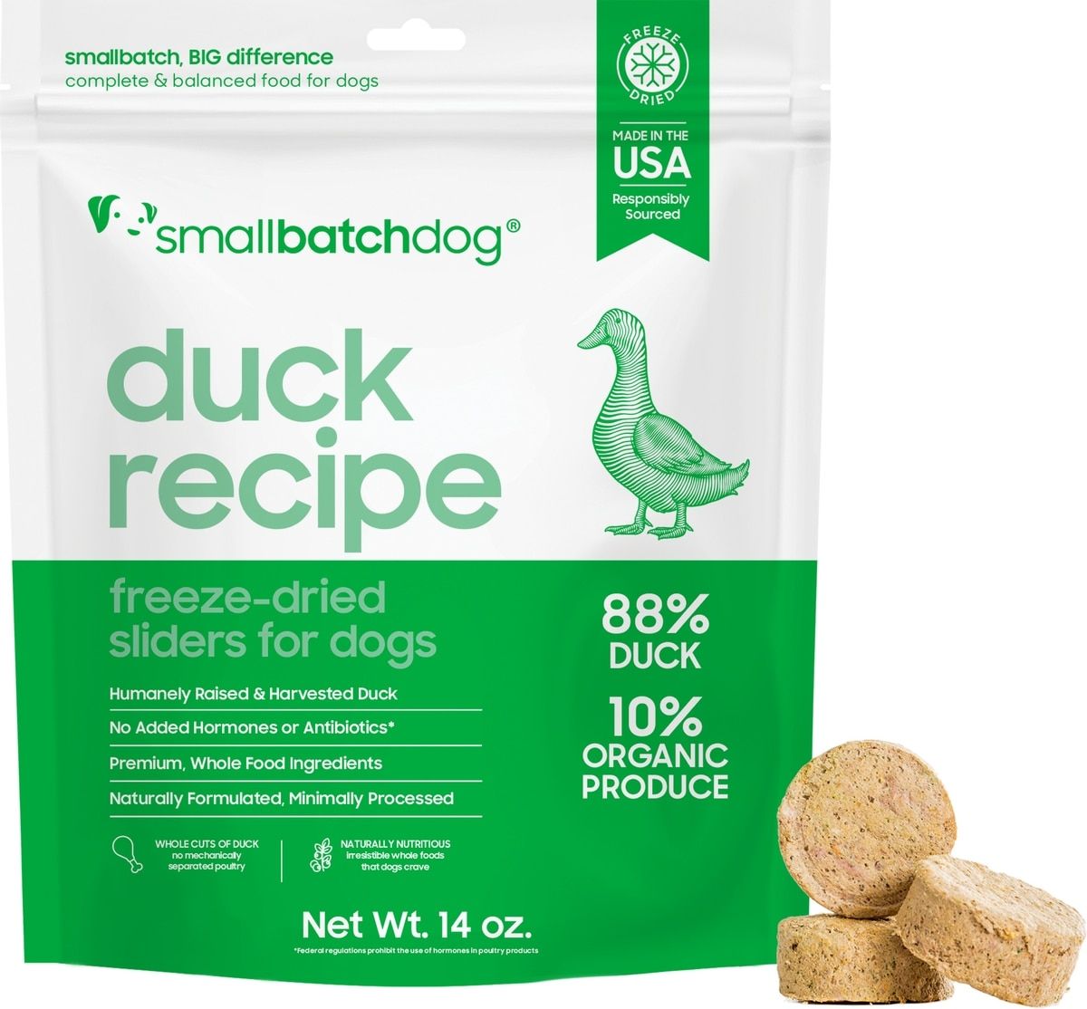 Small Batch Dry Freeze Dried Duck Sliders - 14oz