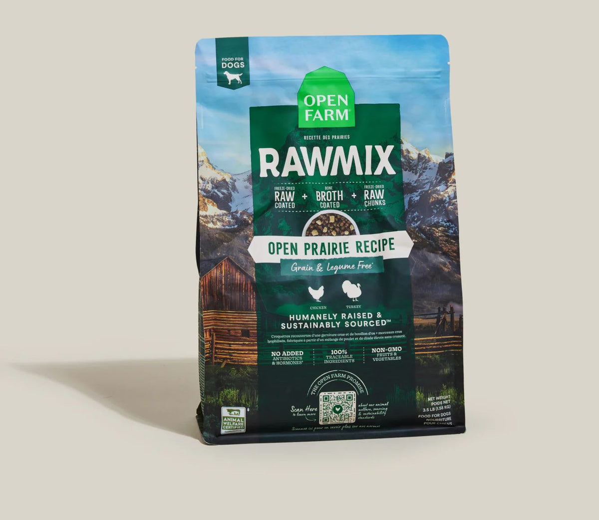 Open Farm Dog Grain Free Raw Mix Prairie 20 lb