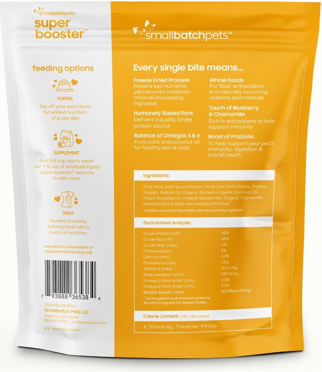 Small Batch Freeze Dried Super Boosters Pork 7 oz