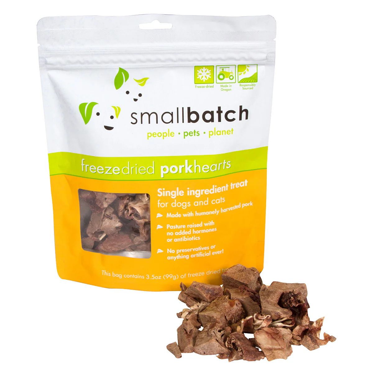 Small Batch Freeze Dried Pork Heart Treats 3.5 oz