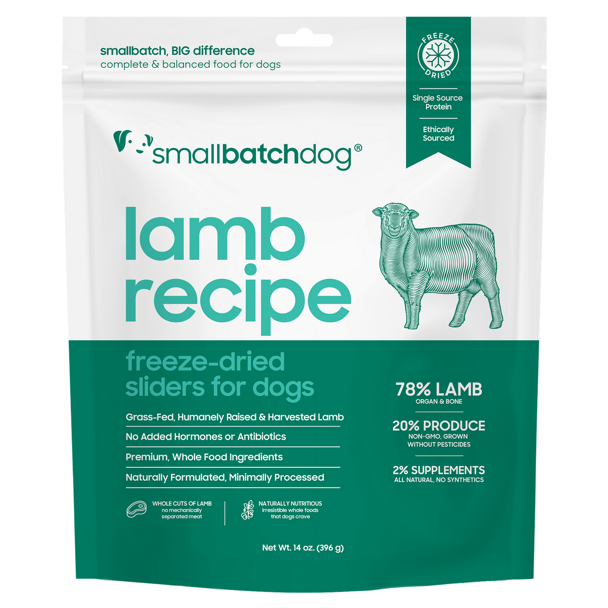 Small Batch Dry Freeze Dried Lamb Sliders - 14oz