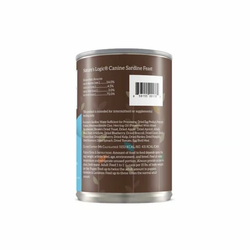 Nature's Logic Canine Canned Food Sardine 13.2oz