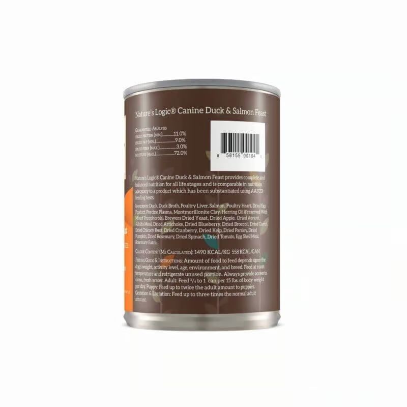 Nature's Logic Canine Canned Food Duck and Salmon 13.2oz