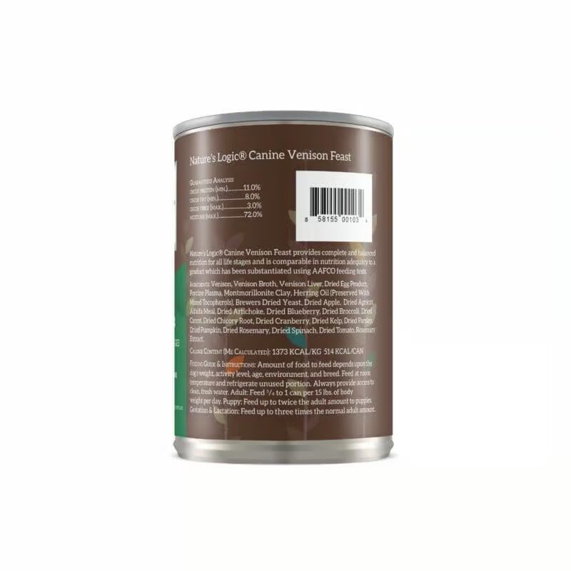 Nature's Logic Canine Canned Food Venison 13.2 oz