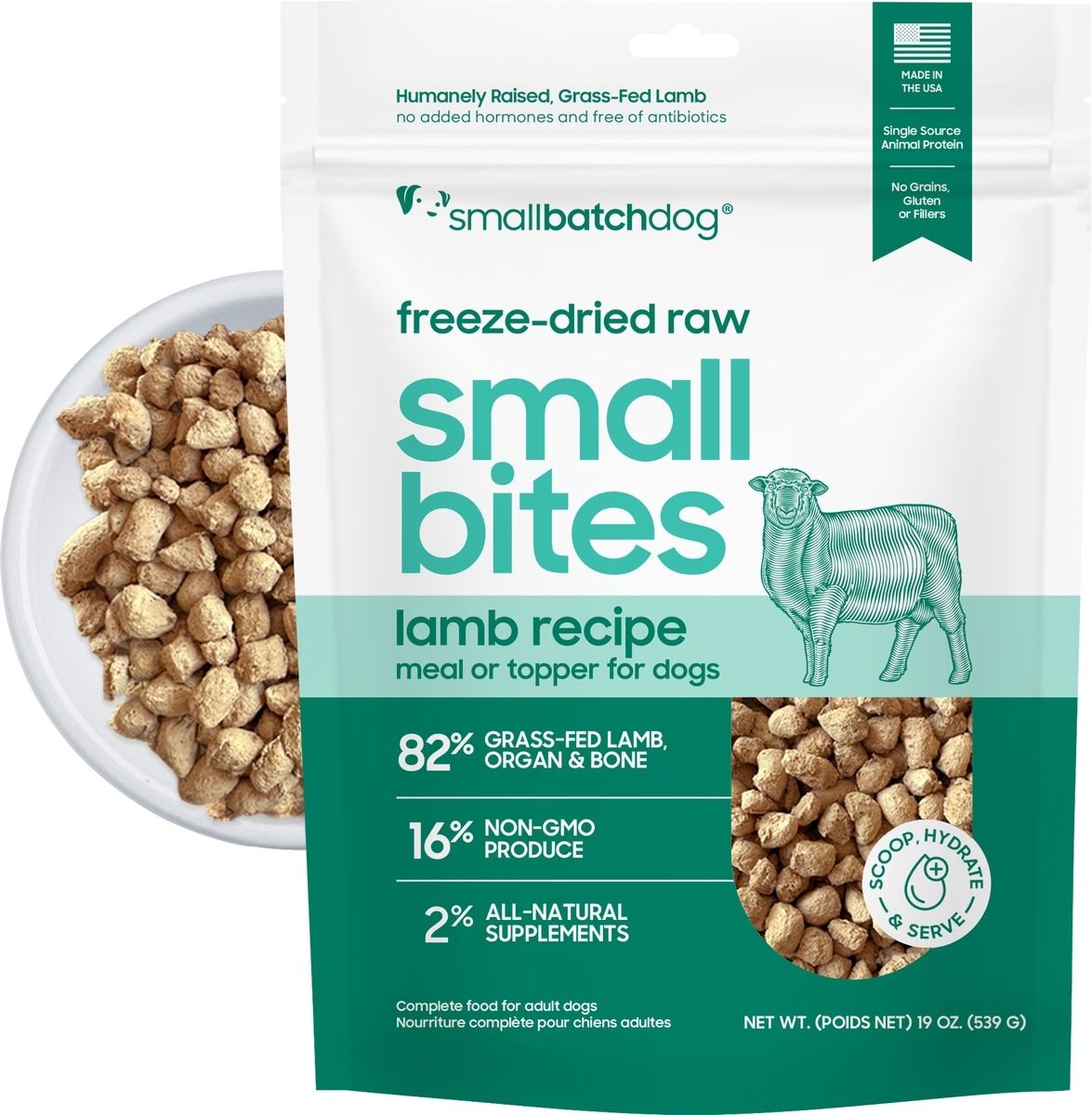 Small Batch Dry FreezeÂ DriedÂ Lamb Small Bites - 19oz