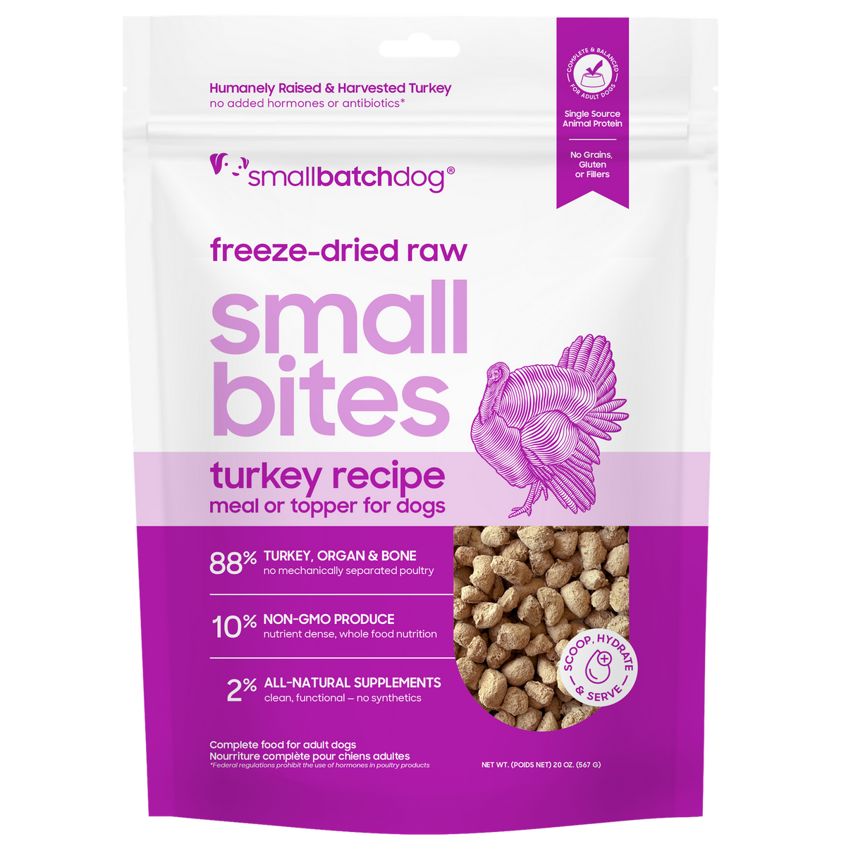 Small Batch Dry FreezeÂ DriedÂ Turkey Small Bites - 20oz