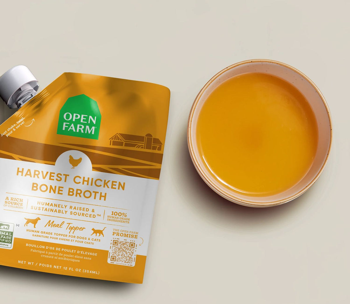 Open Farm Dog/Cat Chicken Bone Broth 12oz