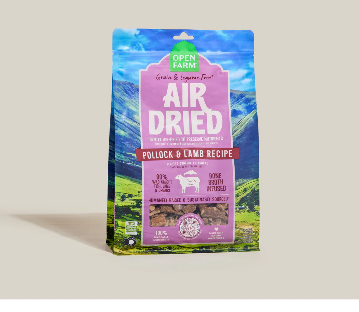 Open Farm Dog Grain Free Air Dried Pollock Lamb 1 Lb