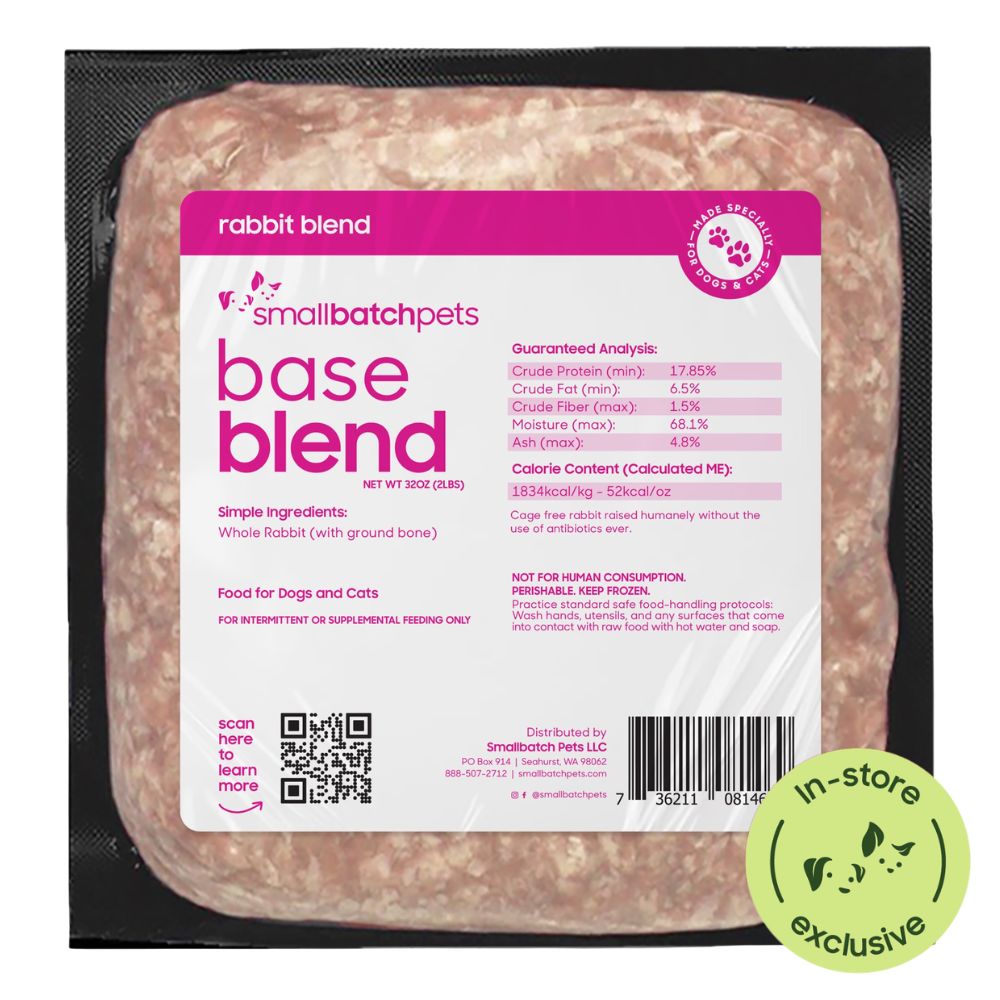 Small Batch Frozen Rabbit Blend - 2lb Brick