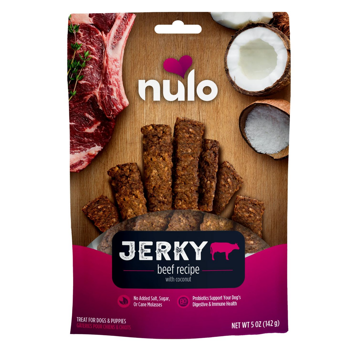 Nulo Freestyle Dog- Jerky Strips Grain Free- Beef 5oz