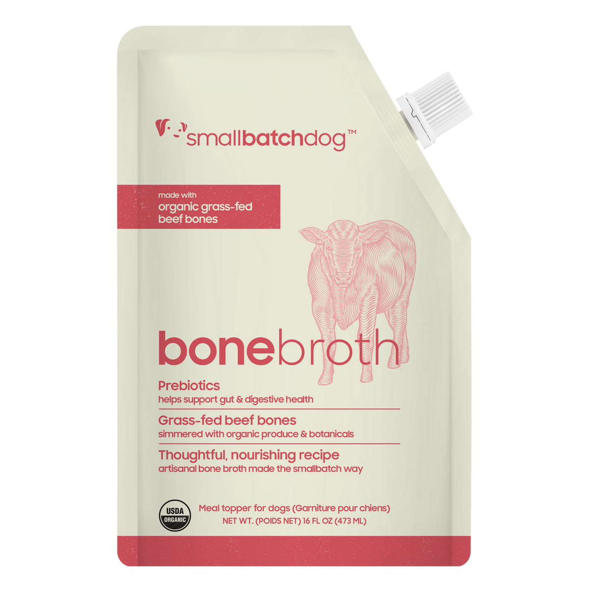 Small Batch Dry Shelf Stable Organic Beef Bone Broth - 16oz