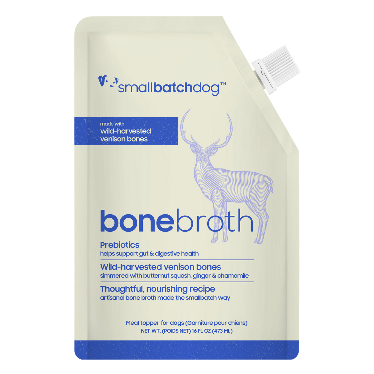 Small Batch Dry Shelf Stable Venison Bone Broth - 16oz