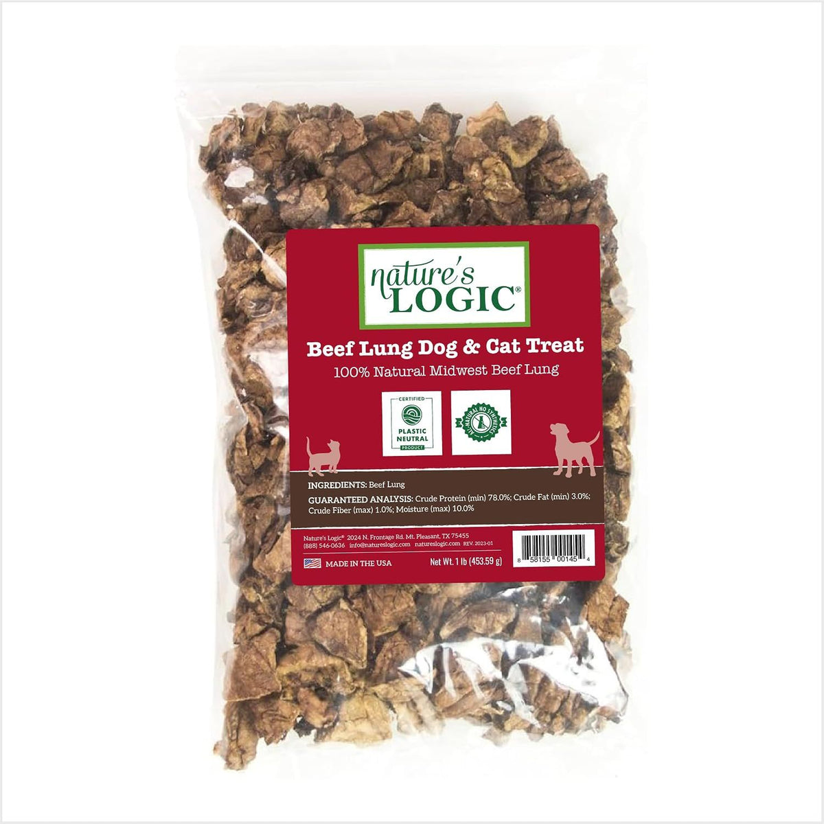 Nature's Logic Beef Lung 1 Lb