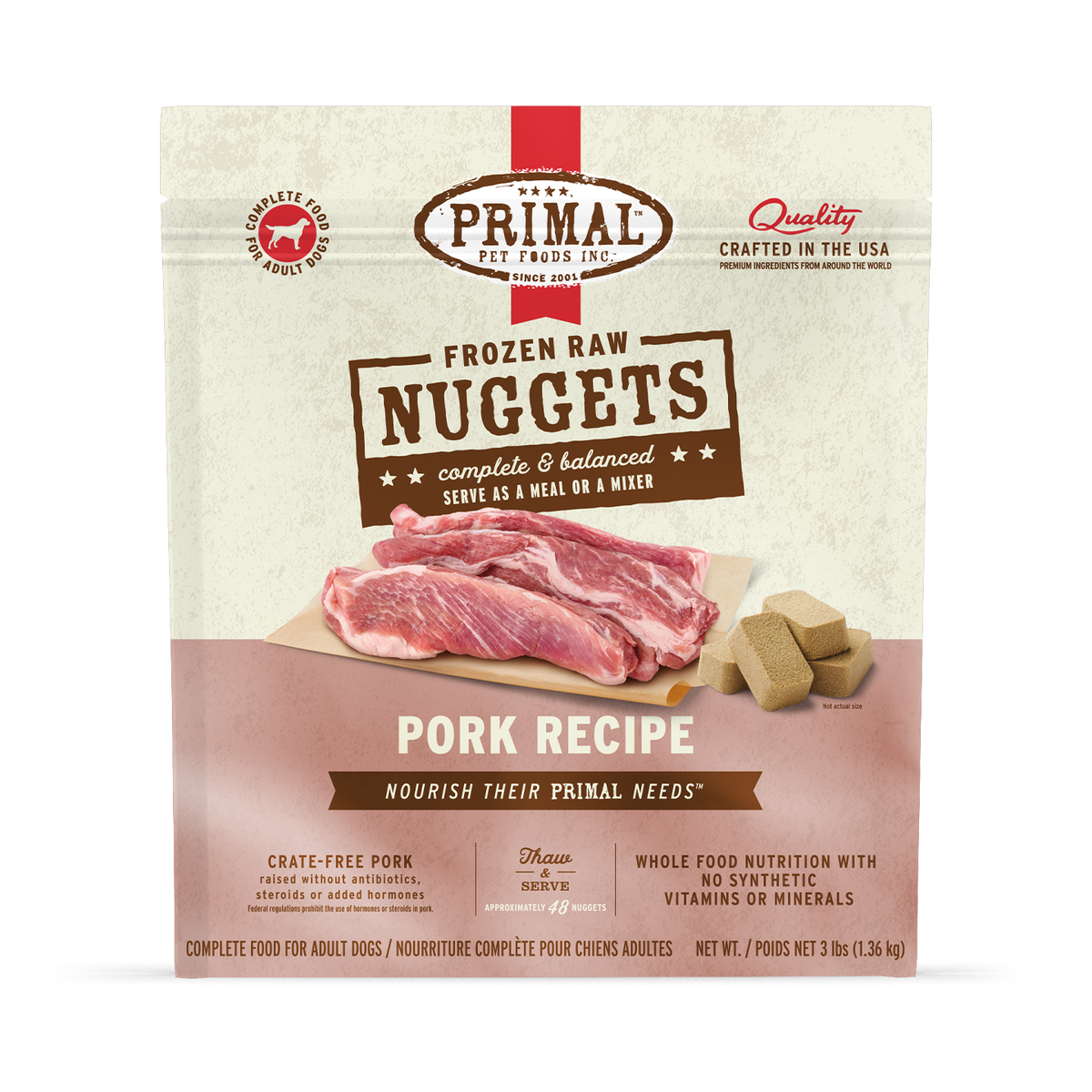 Primal Raw Pork Nuggets 3lb