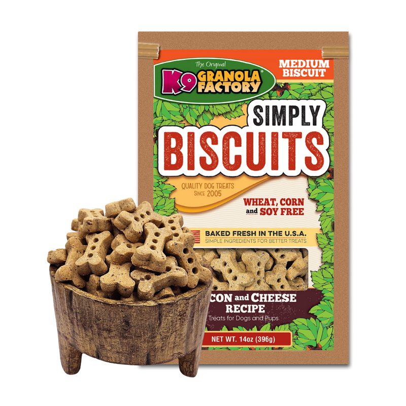 K9 Granola Factory - Simply Biscuits Cheese & Bacon - Medium - 1lb