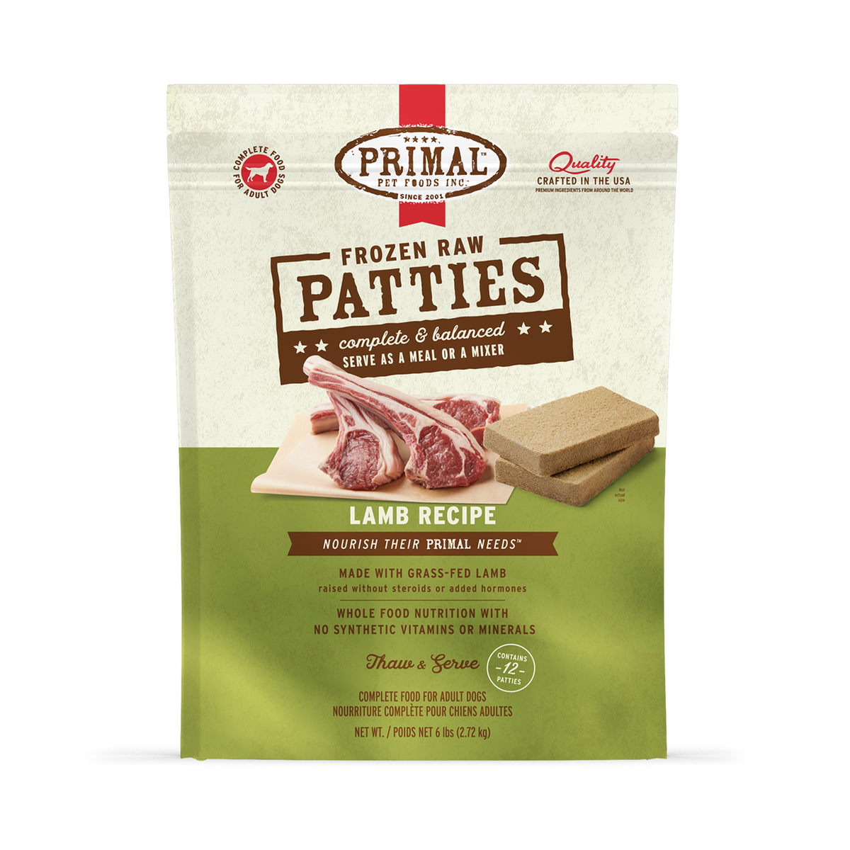 Primal Lamb Raw Patties 6lb