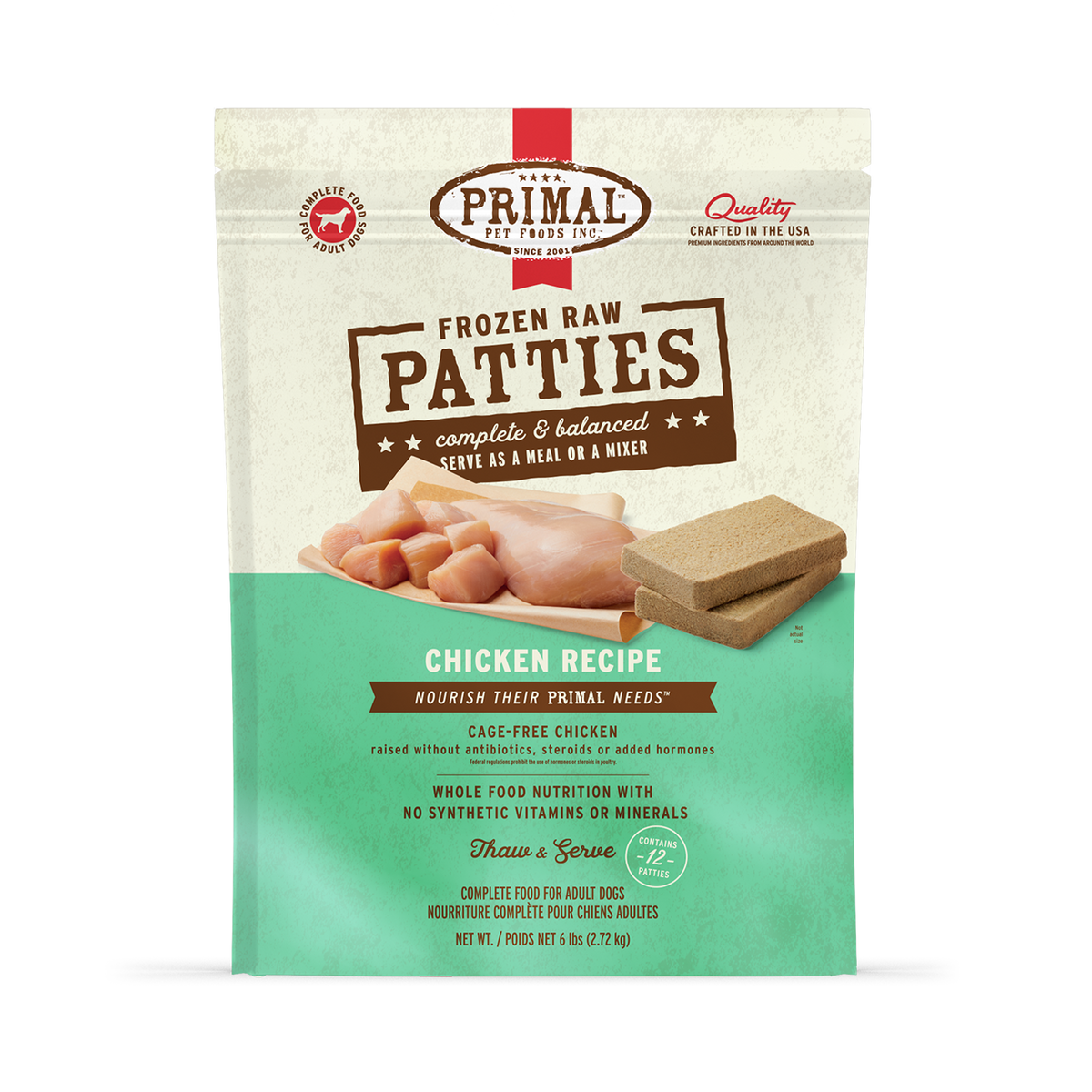 Primal Chicken Patties 6lb