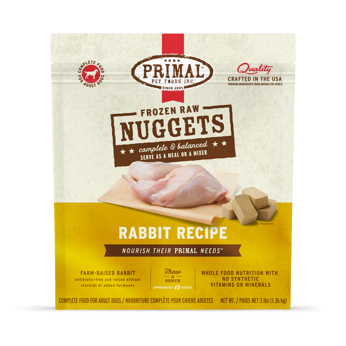 Primal Raw Rabbit Nuggets 3lb