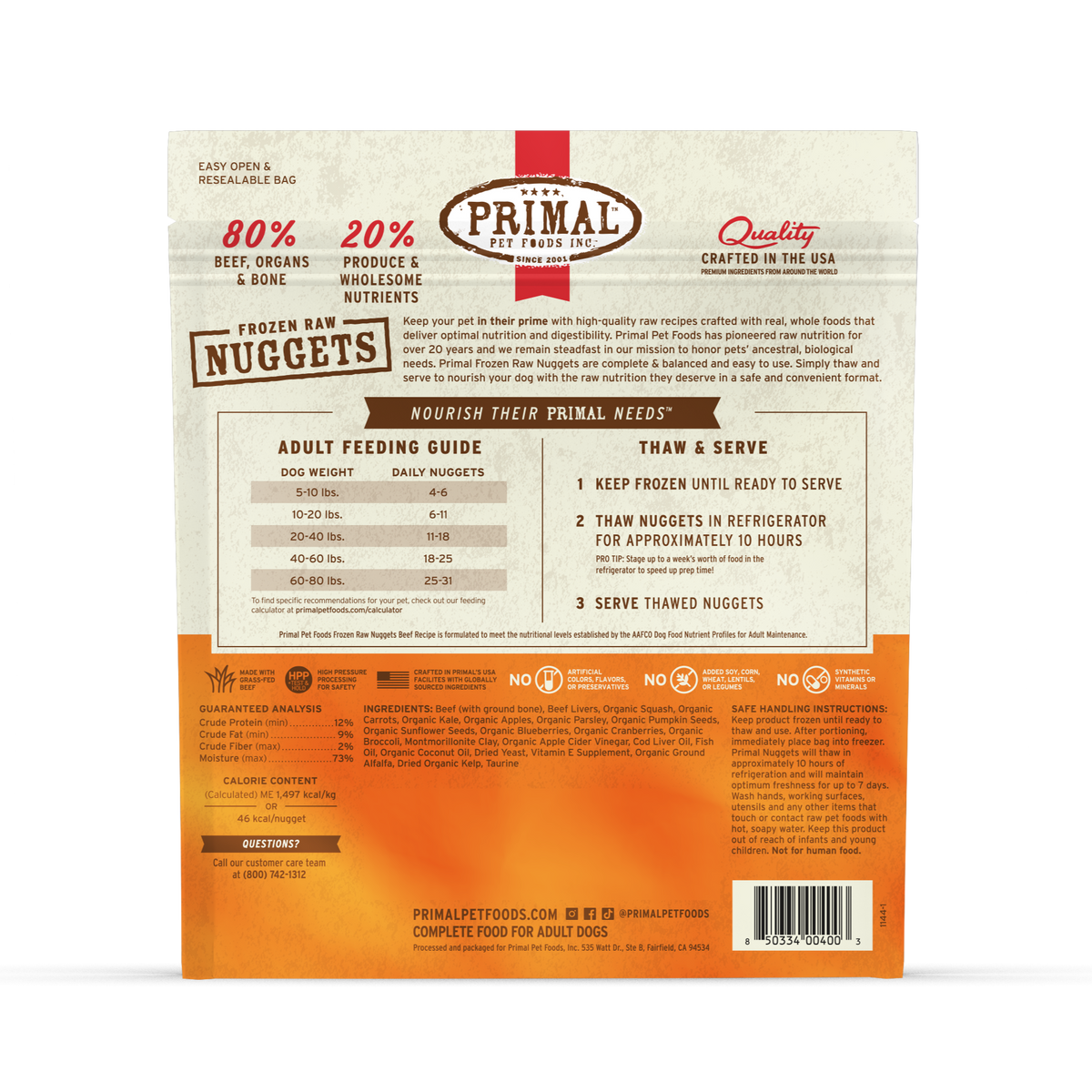 Primal Beef Nuggets 3lb