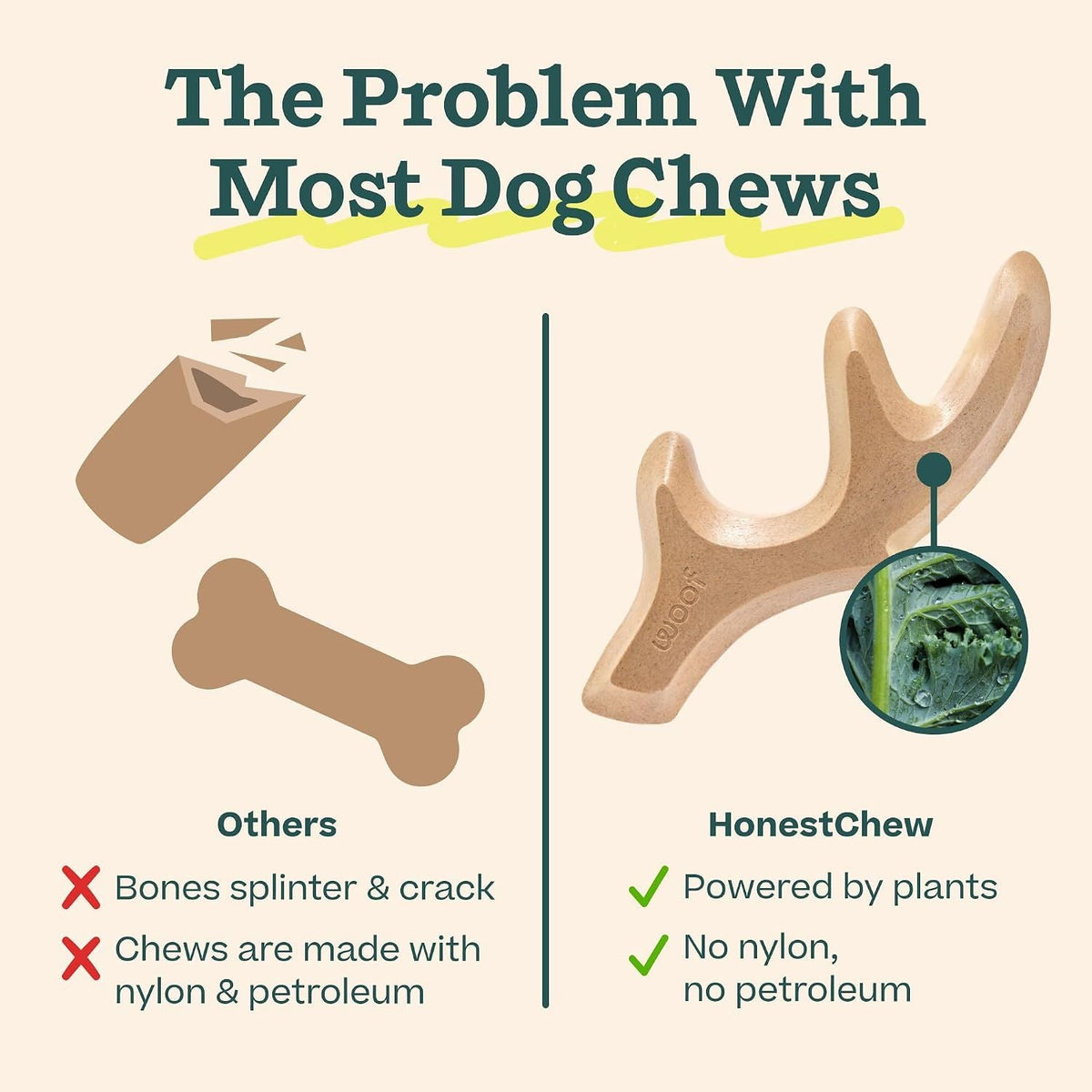 Woof Dog HonestChew Antler Small