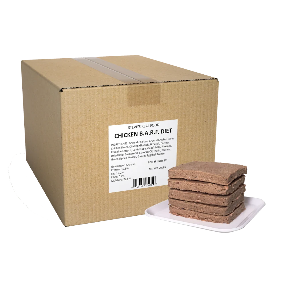 Steve's BARF Frozen Chicken Patties 20 Lb