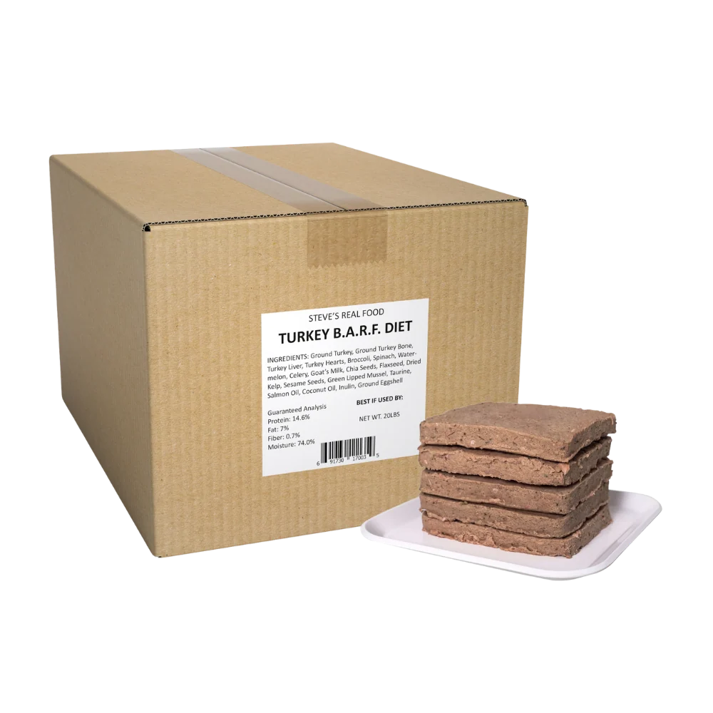 Steve's BARF Frozen Turkey Patties 20 Lb