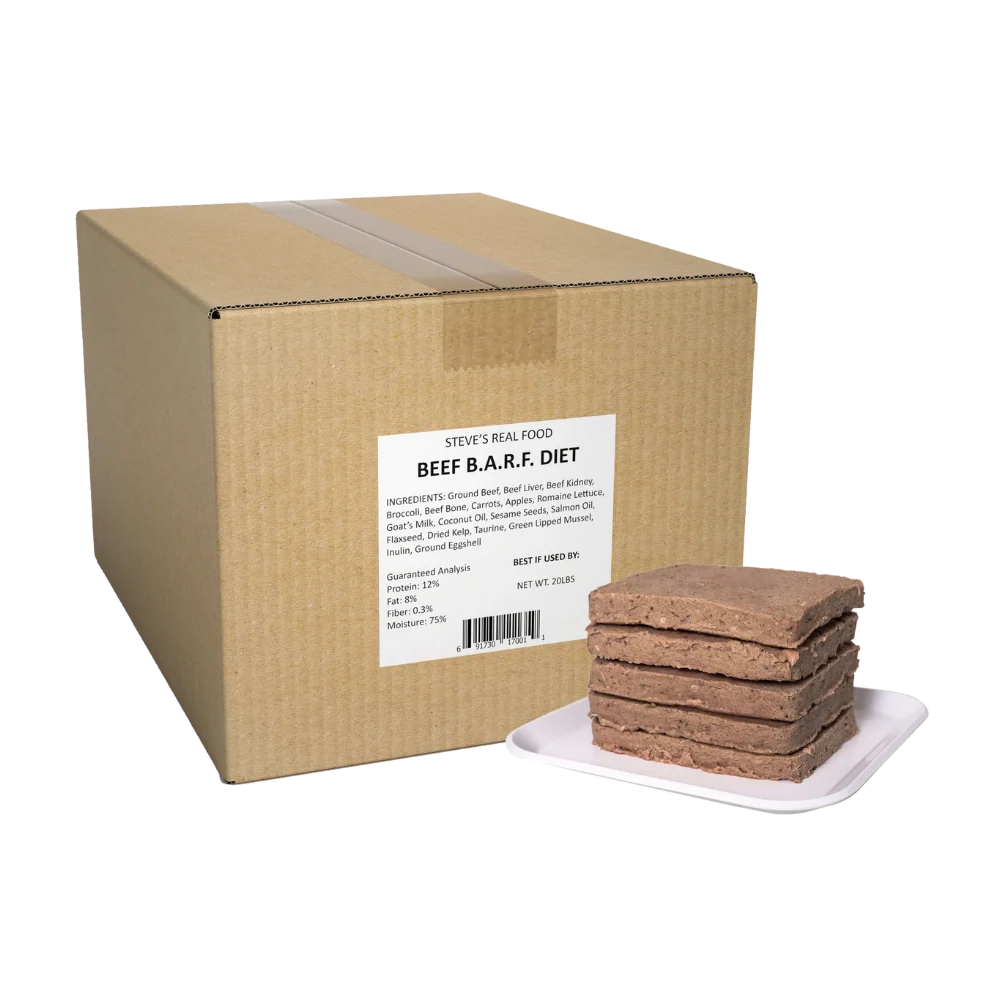 Steve's BARF Frozen Beef Patties 20 Lb