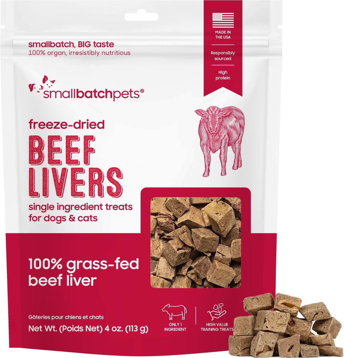 Small Batch Dry Freeze Dried Beef Liver Treat 4oz