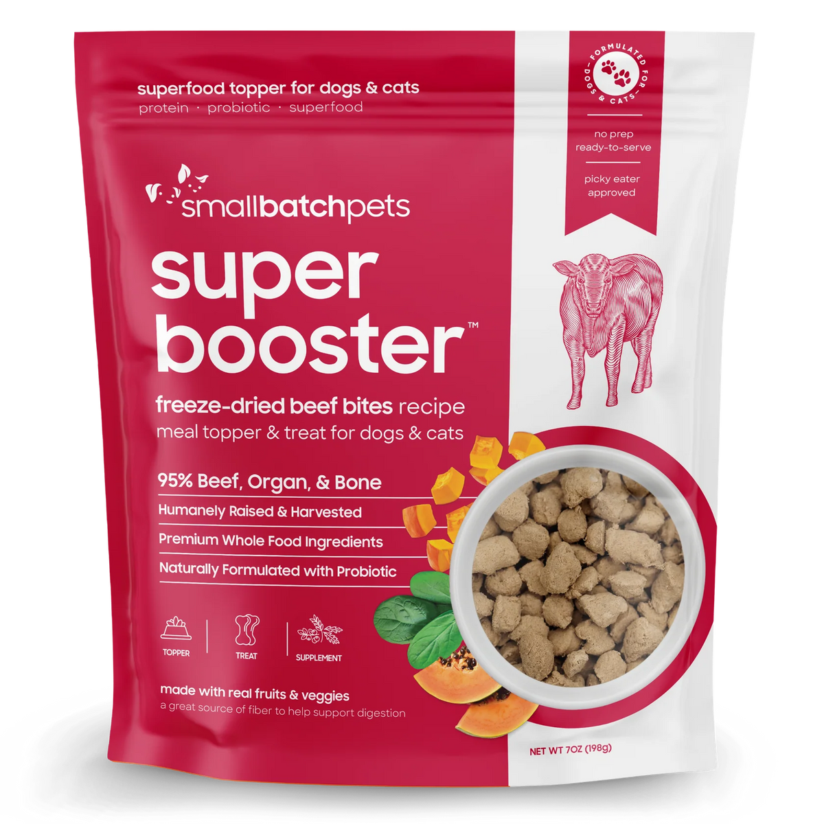 Small Batch Dry Freeze Dried Beef Super Boosters Bites - 7oz
