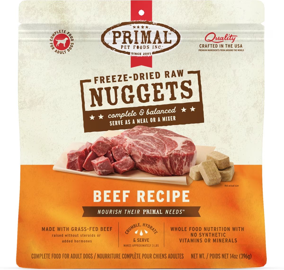 Primal Dog Freeze Dried Nuggets Beef 14 oz