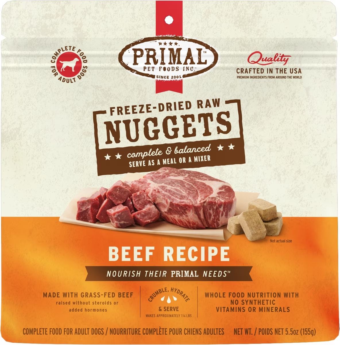 Primal Dog Freeze Dried Nuggets Beef 5.5 oz