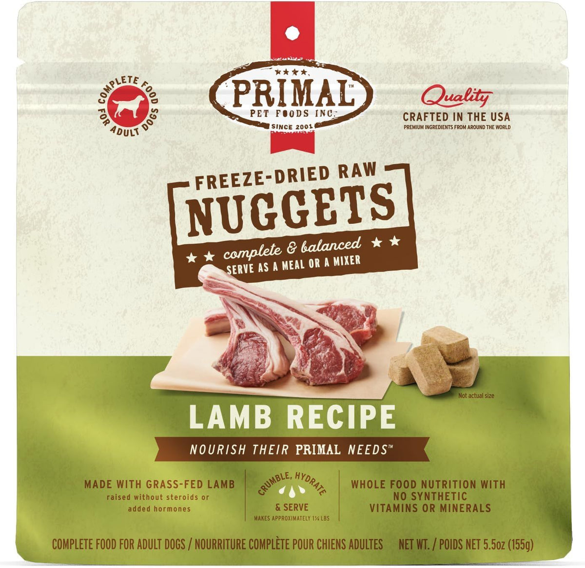 Primal Dog Freeze Dried Nuggets Lamb 5.5 oz