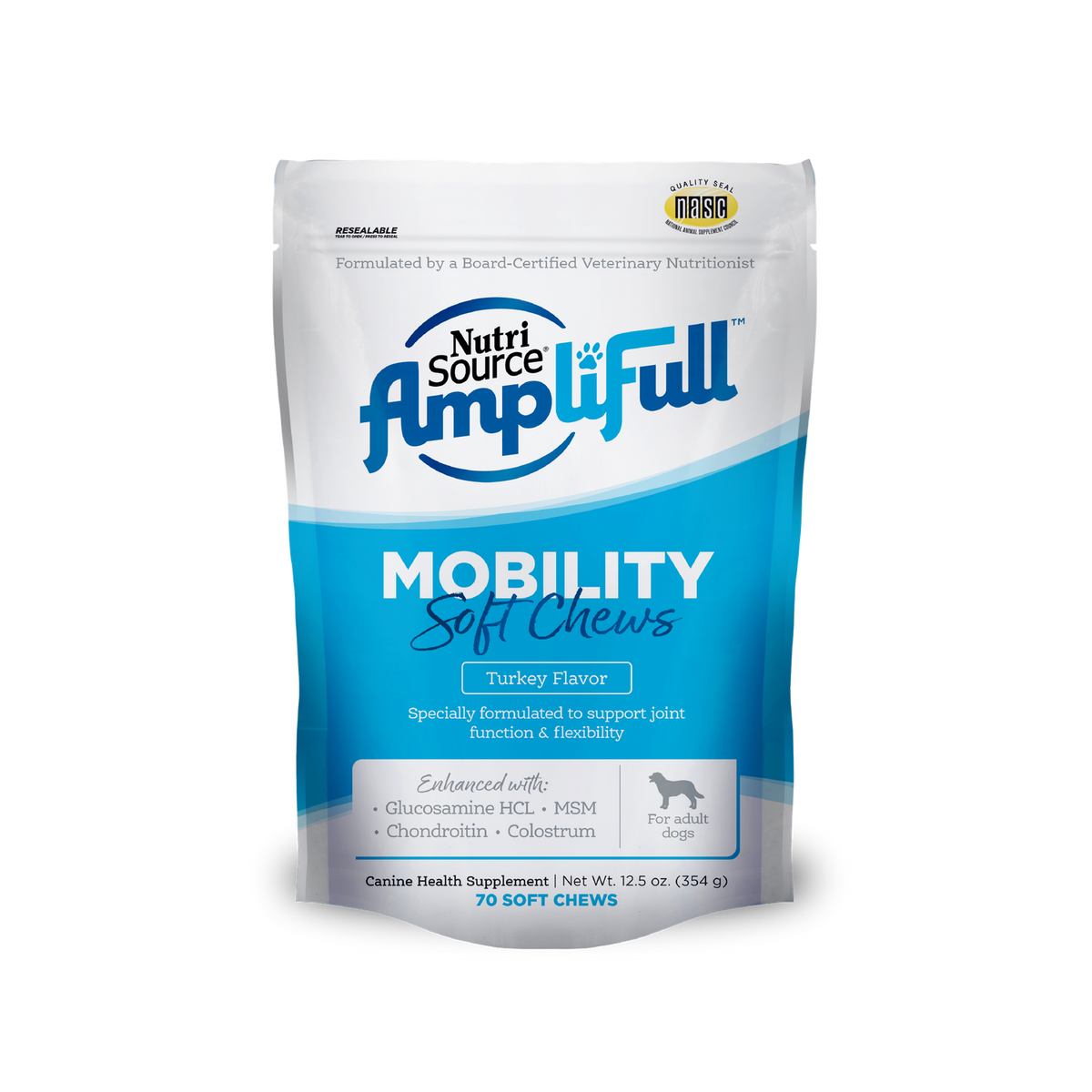 NutriSource Amplifull Mobility Dog Soft Chew Supplement  6/12.5 oz.