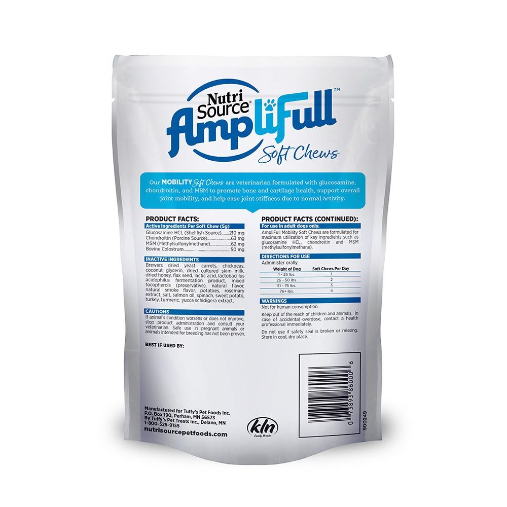 NutriSource Amplifull Mobility Dog Soft Chew Supplement  6/12.5 oz.