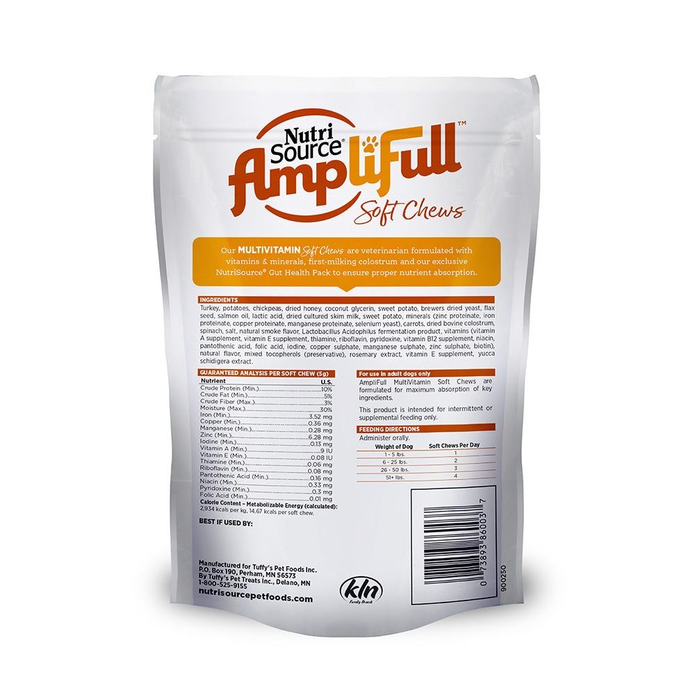 NutriSource Amplifull Multivitamin Dog Soft Chew Supplement  6/12.5 oz.
