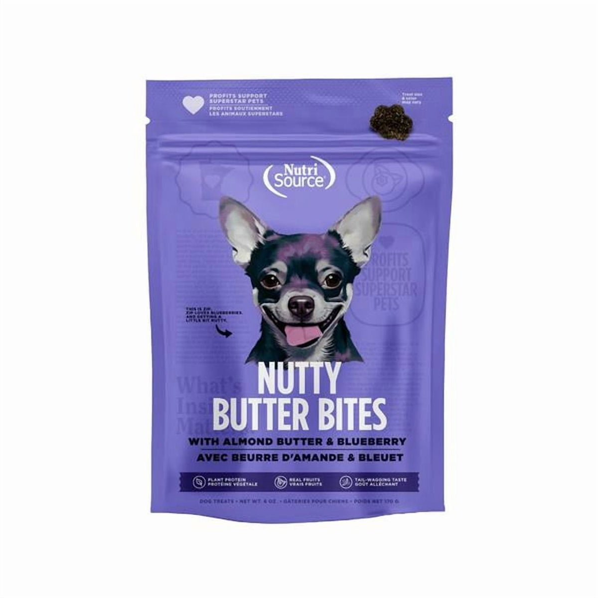 NutriSource Blueberry Almond Butter Nutty Butter Dog Bites  12/6 oz.