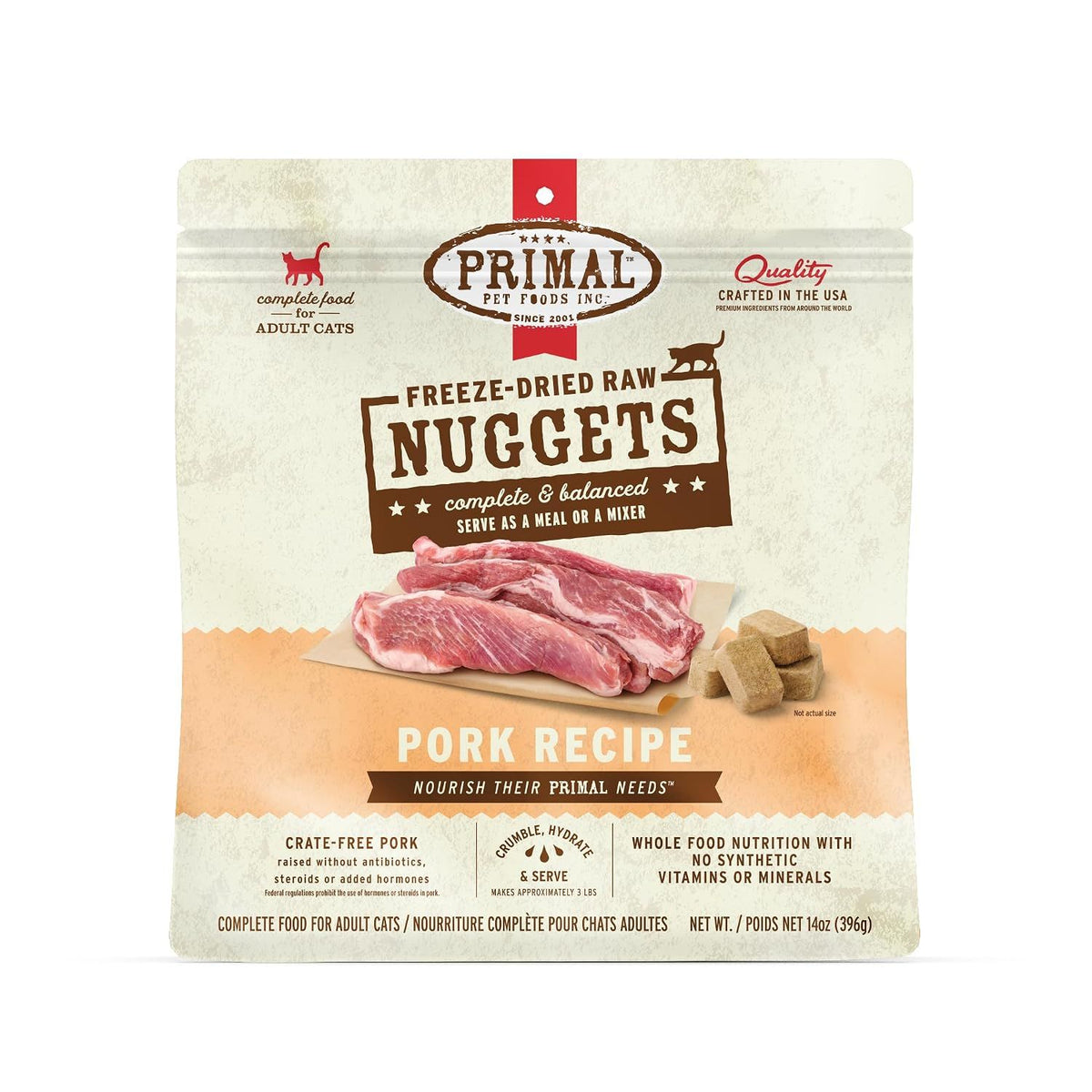 Primal Dog Freeze Dried Nuggets Pork 14 oz