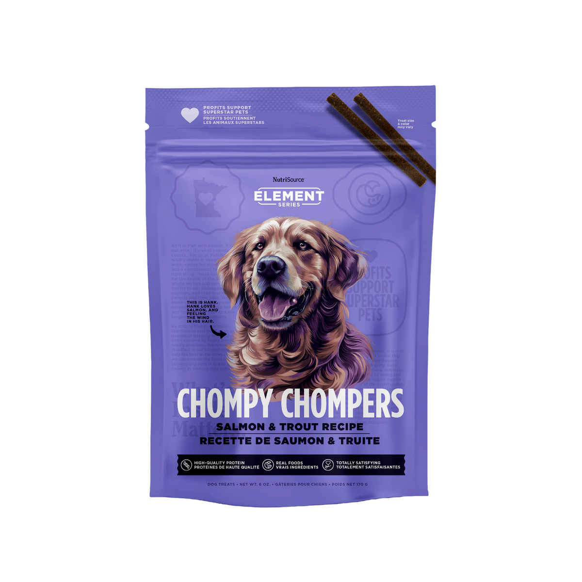 NutriSource Element Series Salmon & Trout Chompy Chompers  12/6 oz.