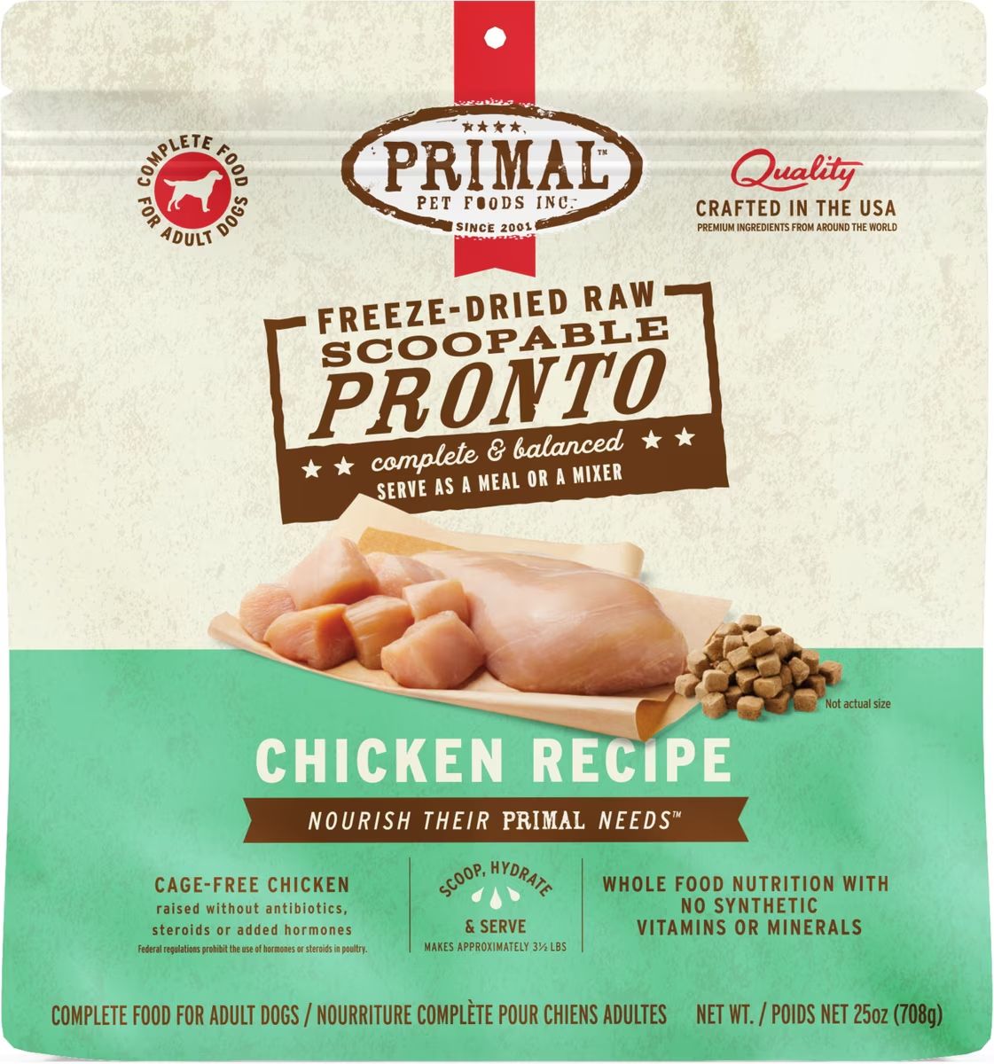 Primal Dog Freeze Dried PRONTO Chicken 25 oz