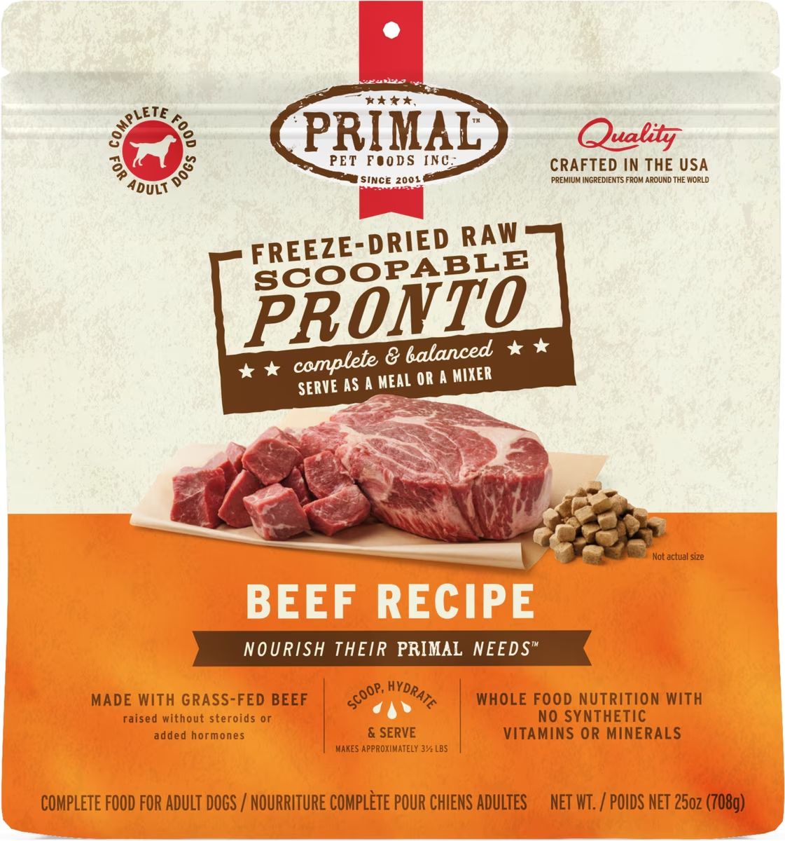 Primal Dog Freeze Dried PRONTO Beef 25 oz
