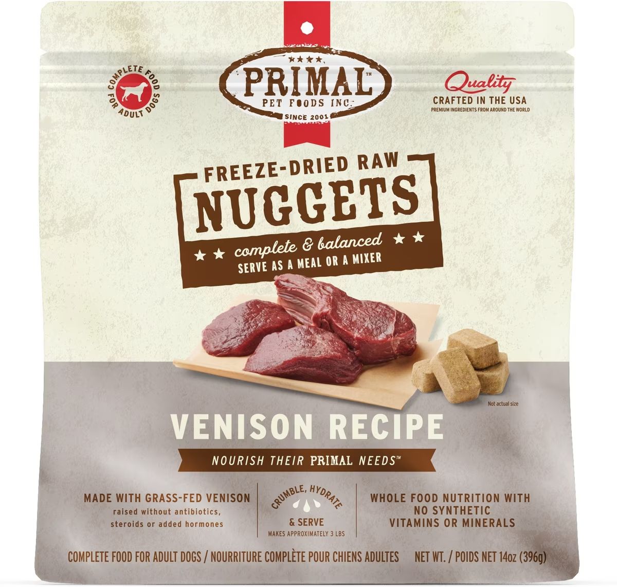 Primal Dog Freeze Dried Nuggets Venison 14 oz