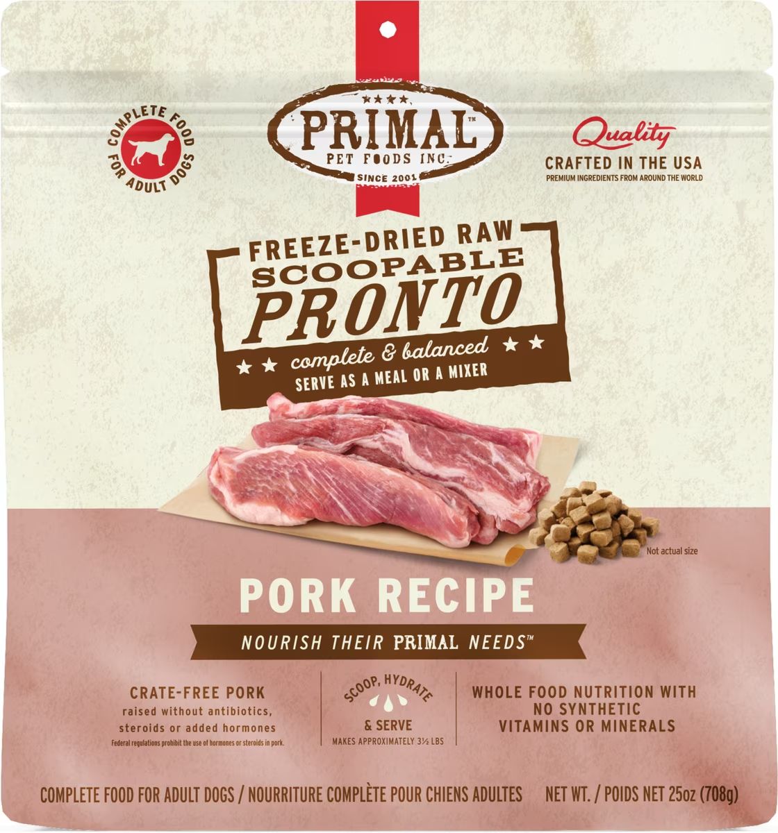 Primal Dog Freeze Dried PRONTO Pork 25 oz