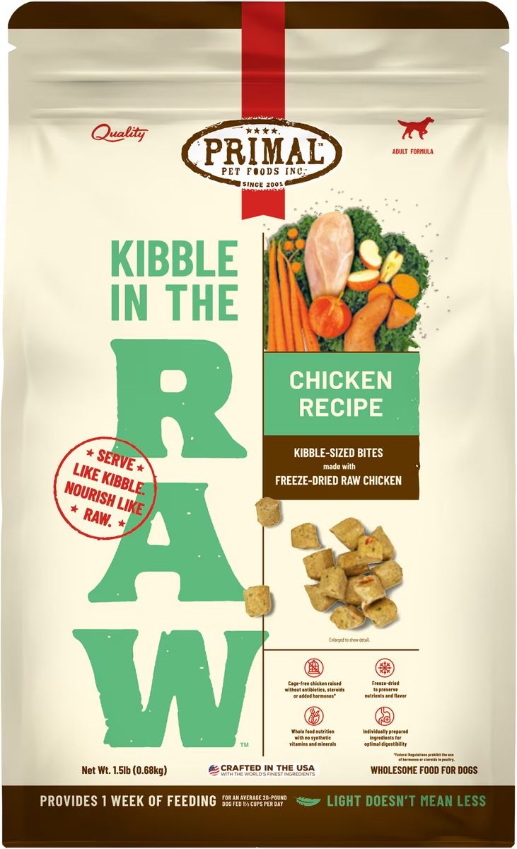 Primal Dog Kibble Topper Raw Freeze Dried Chicken 1.5 lb