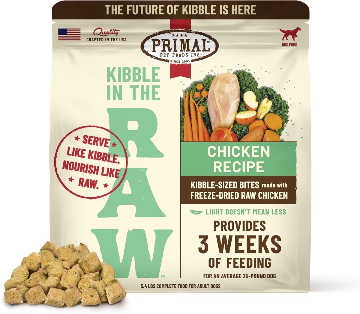 Primal Dog Kibble Topper Raw Freeze Dried Chicken 5.4 lb