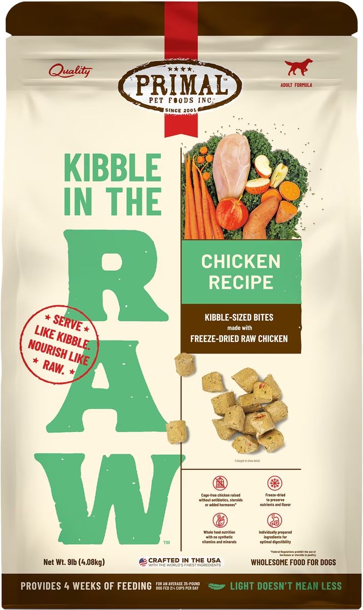 Primal Dog Kibble Topper Raw Freeze Dried Chicken 9 lb