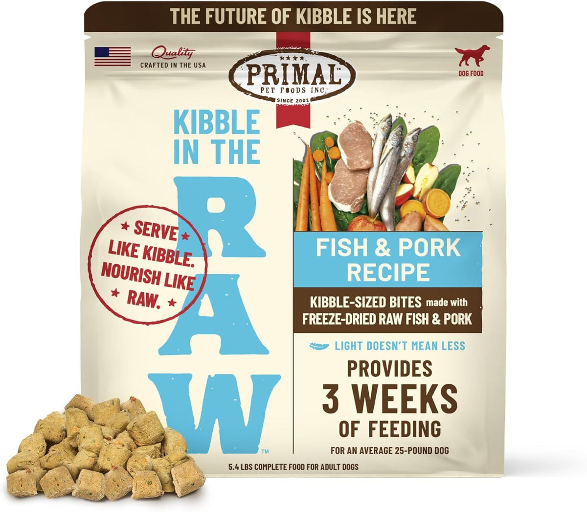 Primal Dog Kibble Topper Raw Freeze Dried Fish 5.4 lb