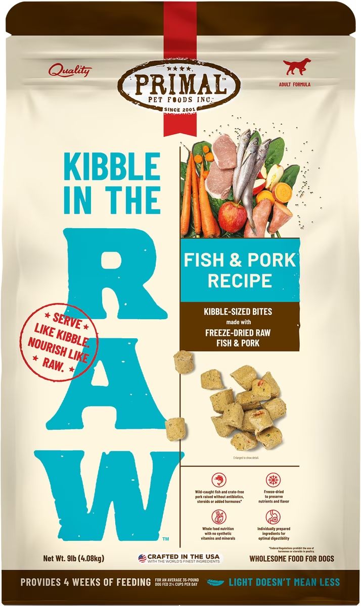 Primal Dog Kibble Topper Raw Freeze Dried Fish 9 lb